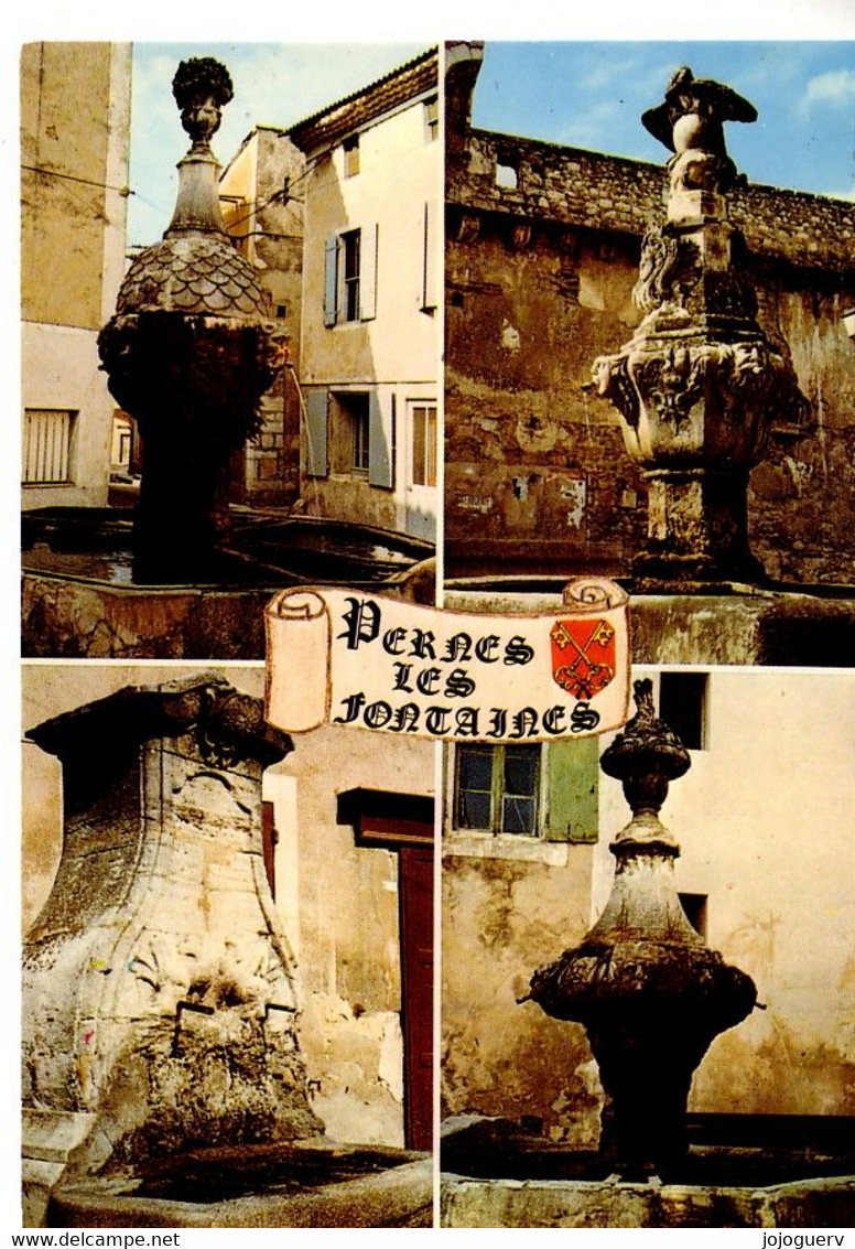 Pernes Les Fontaines 4 Vues: Les Fontaines: Rebout , Du Cormoran , Du Dauphin , De L'hospice ; Expédiée En 1978 - Pernes Les Fontaines