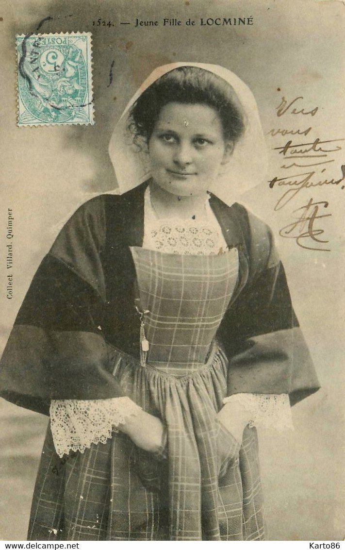 Locminé * Jeune Fille Du Pays En Coiffe Et Costume - Locmine