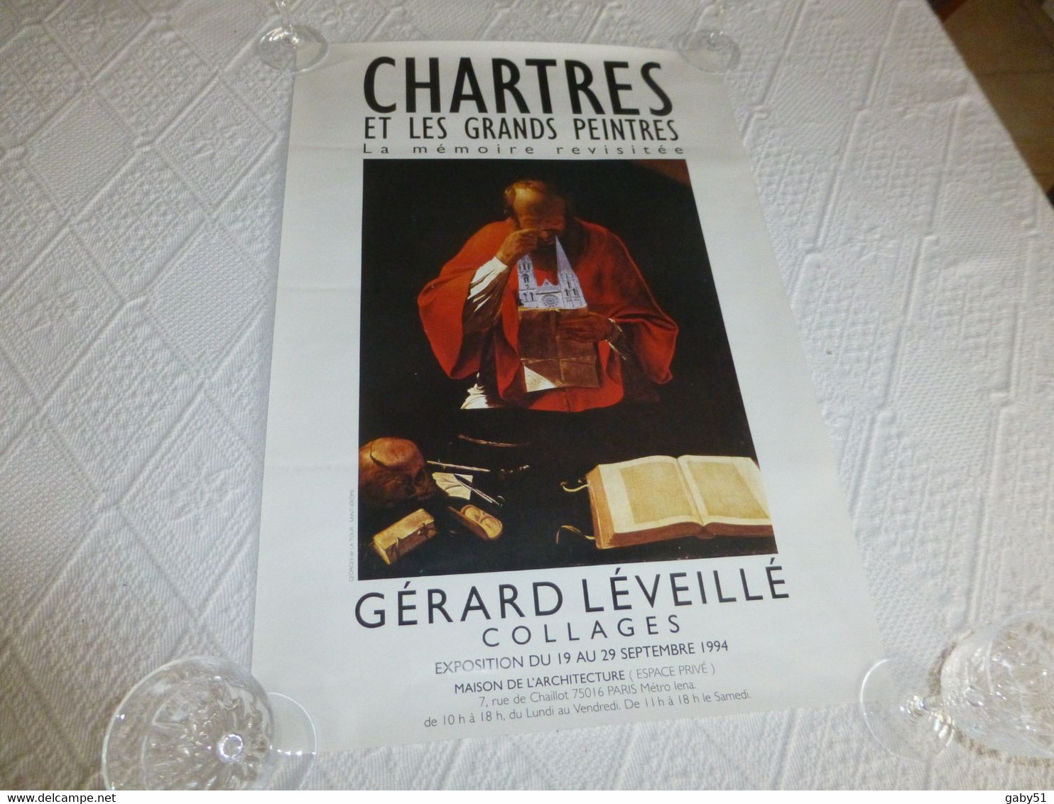 Affiche Chartres Et Les Grands Peintres, Gérard Léveillé, Collages 1994, 40x 60 ; R18 - Afiches