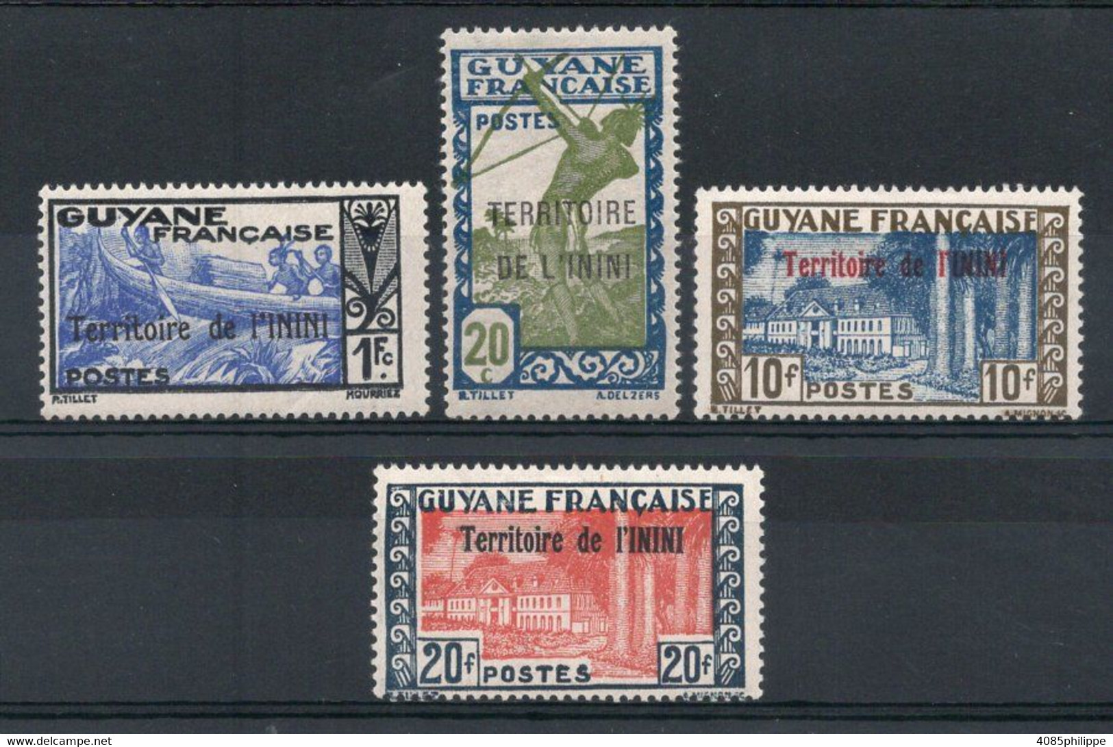 ININI Timbres Poste N°53* à 56* Neufs Charnières TB  Cote : 8€00 - Unused Stamps