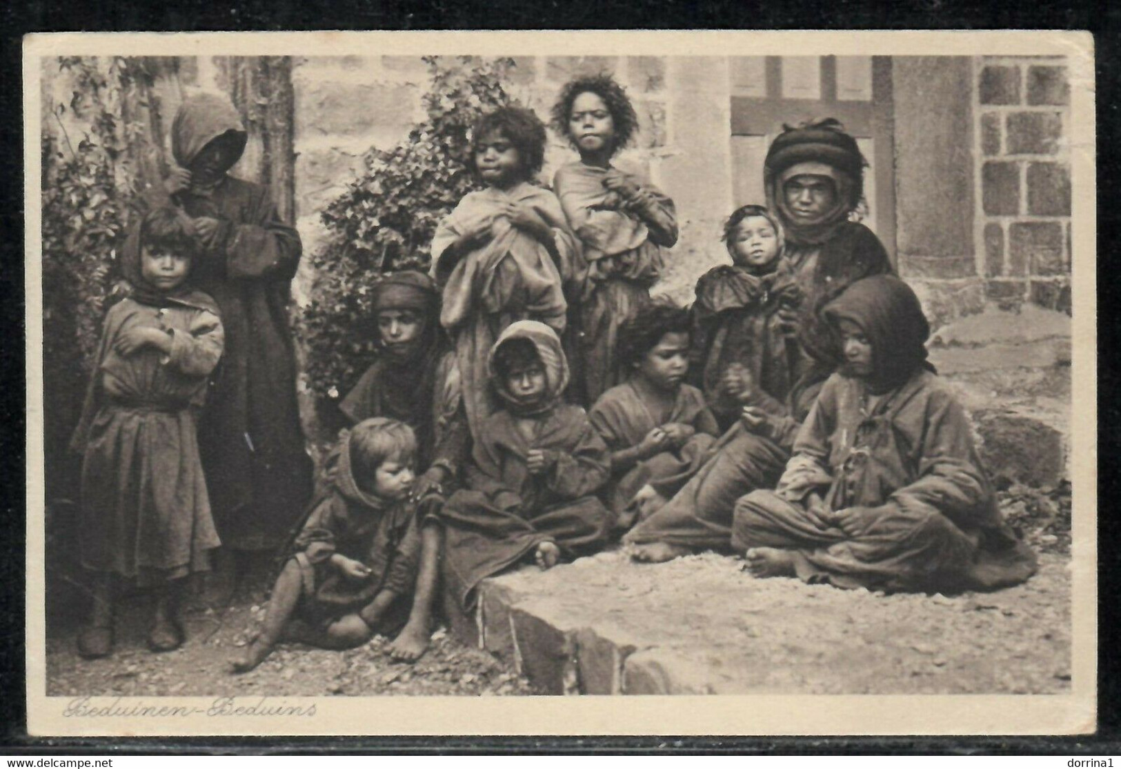 Beduins In German Hospice Tabgha Near Tiberias Palestine Photo Postcard - Palestine