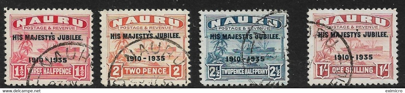 NAURU 1935 SILVER JUBILEE SET SG 40/43 FINE USED Cat £10.50 - Nauru