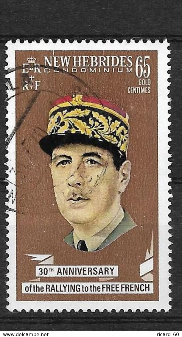 Timbres Oblitérés Des Nouvelles Hébrides, N°296 YT, Charles De Gaulle - Used Stamps