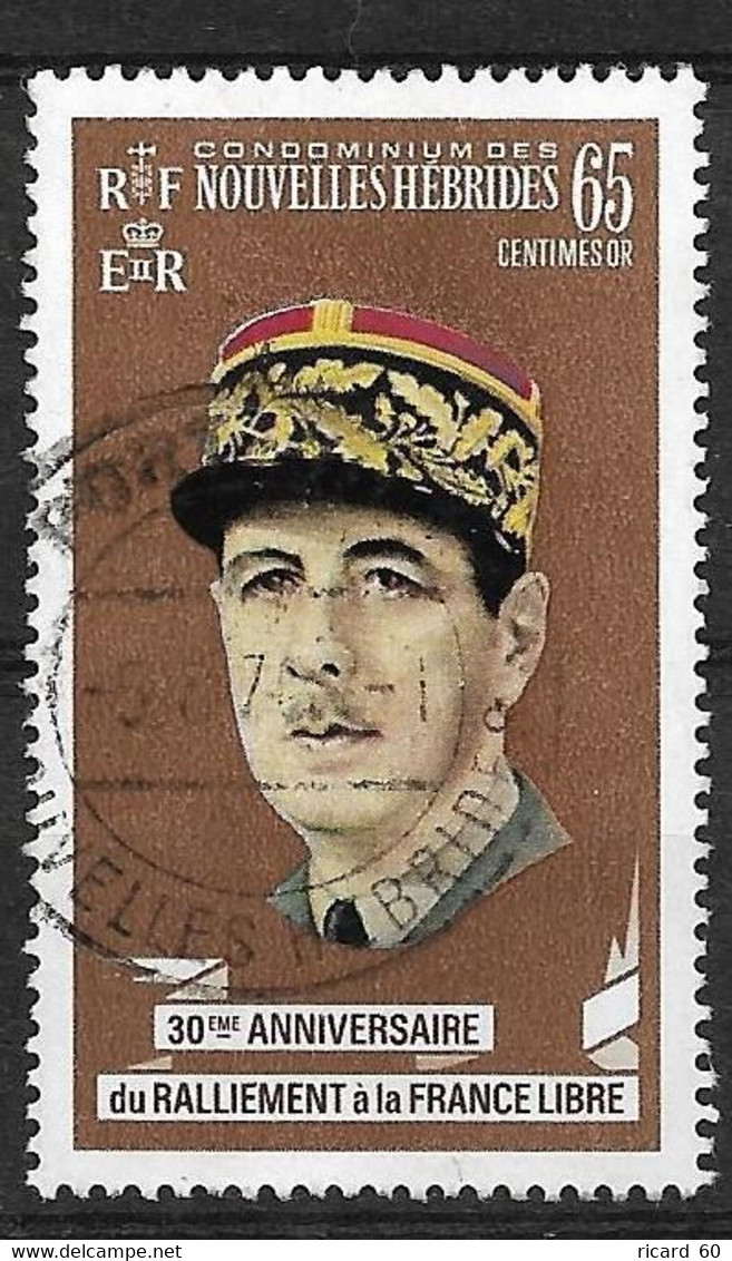 Timbres Oblitérés Des Nouvelles Hébrides, N°304 YT, Charles De Gaulle - Used Stamps