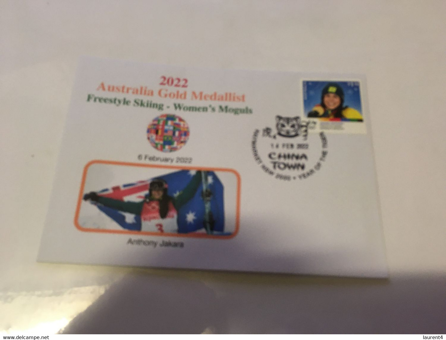 (3 F 41/A) Beijing 2022 Olympic Winter Games - Gold Medal To Australia - Anthony Jakara (with Olympic Gold Stamp) - Hiver 2022 : Pékin