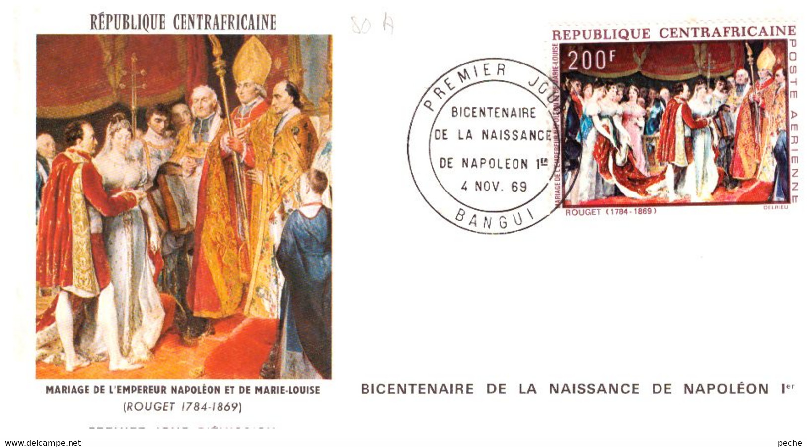 N°951 N -FDC République Centrafricaine -bicentenaire De La Naissance De Napoléon- - Napoléon