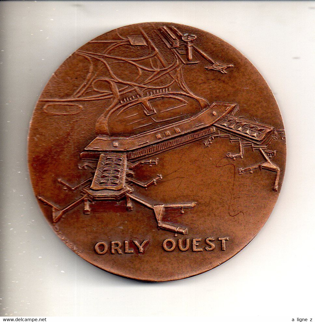 REF PC2 : Médaille Bronze 70 Mm Orly Ouest Aéroport De Paris 26 Février 1971 - 171.2 Gr - Professionnels / De Société