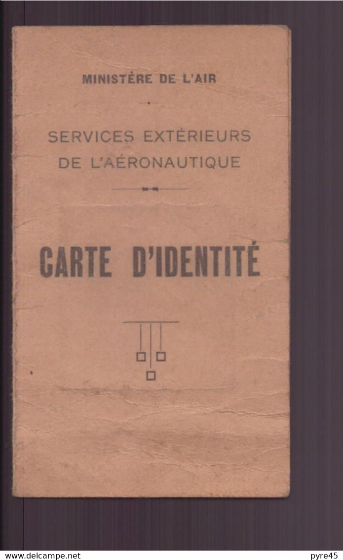 Carte D'identité " Services Extérieurs De L'aéronautique ", Bordeaux, 1939 - Ohne Zuordnung