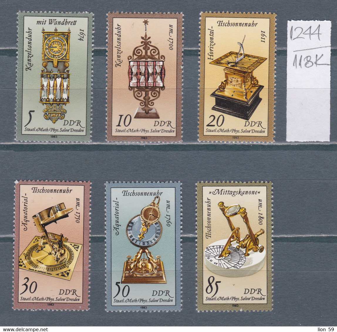 118K1244 / Germany DDR 1983 Michel Nr. 2796-2801 MNH (**)  Sand And Sun Clocks , Kostbare Sand- Und Sonnenuhren - Horlogerie