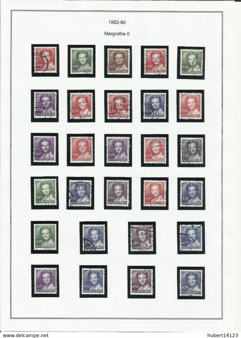 DANEMARK Série Courante Complète 1982 à 1990 Oblitéré - Used Stamps