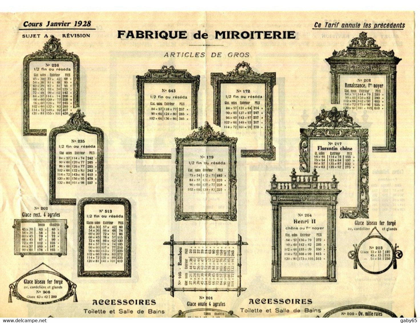 PARIS.FABRIQUE DE MIROITERIE ALPHONSE BAC MIROITIER 119 FAUBOURG SAINT ANTOINE. - Non Classés