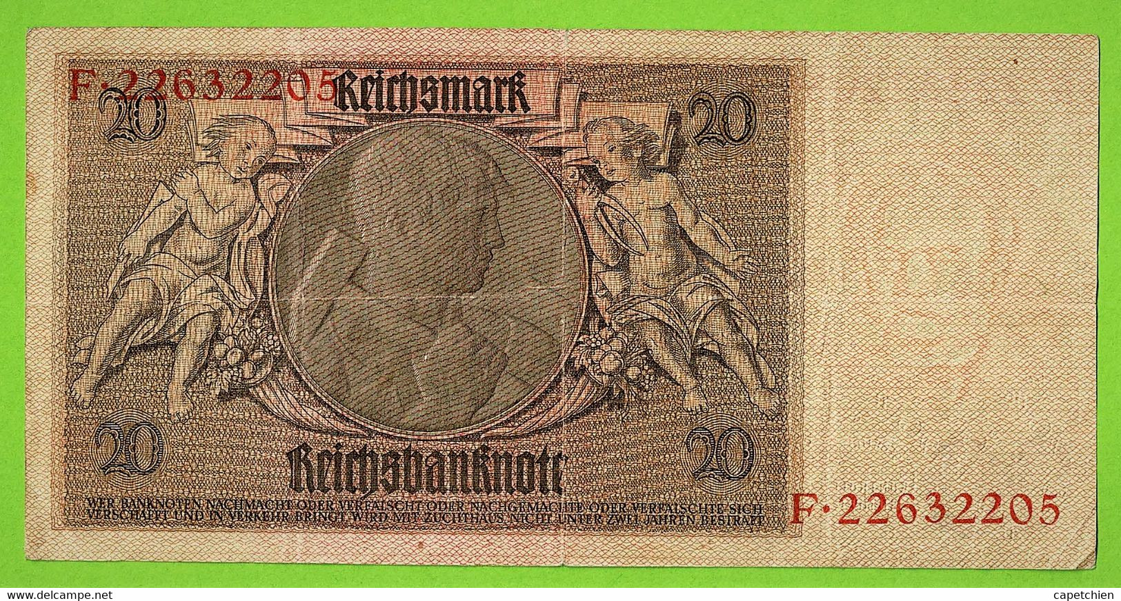 ALLEMAGNE / 20 MARK / 22- 01 - 1929  : Serie  H / N° F 22632205 : Ros. 174 - 20 Mark