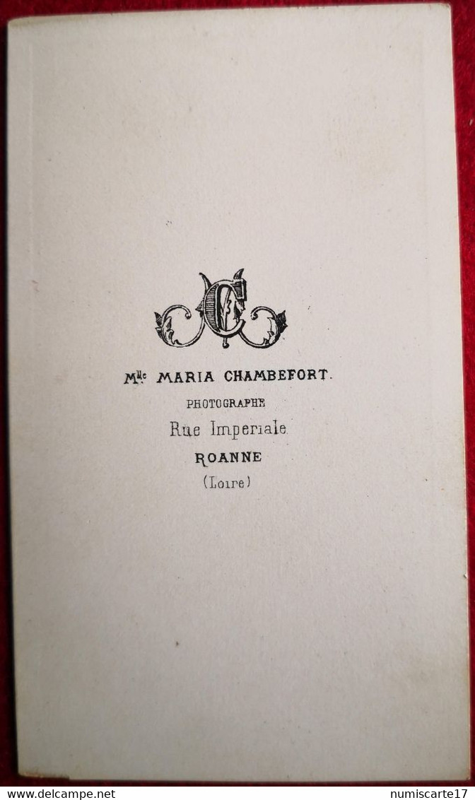 Cdv - Portrait Carte De Visite Homme Assis Par Maria Chambefort Roanne ( 1859 - 1865 ) - Anonyme Personen
