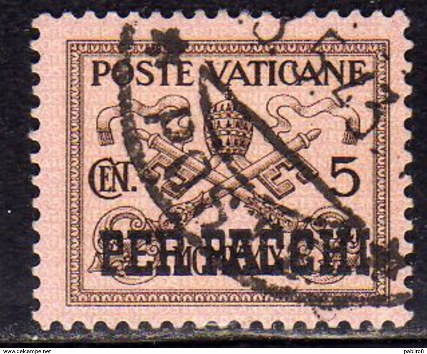 CITTÀ DEL VATICANO VATIKAN VATICAN CITY 1931 PACCHI POSTALI PARCEL POST CONCILIAZIONE SOPRASTAMPATO CENT. 5c USATO USED - Colis Postaux