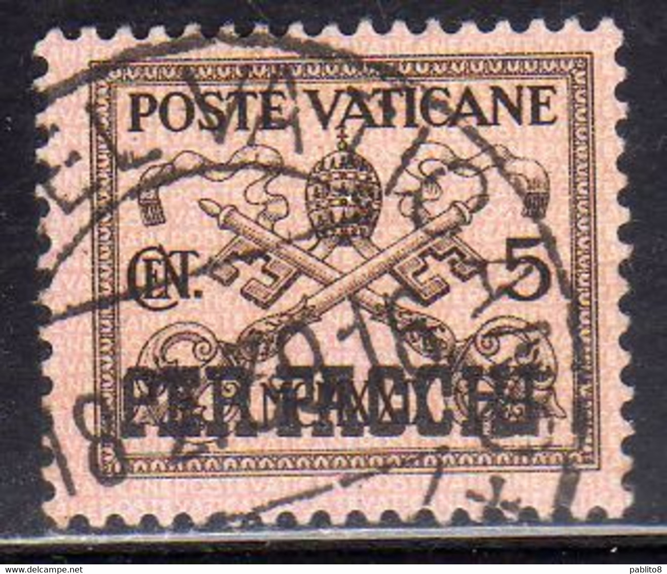 CITTÀ DEL VATICANO VATIKAN VATICAN CITY 1931 PACCHI POSTALI PARCEL POST CONCILIAZIONE SOPRASTAMPATO CENT. 5c USATO USED - Pacchi Postali