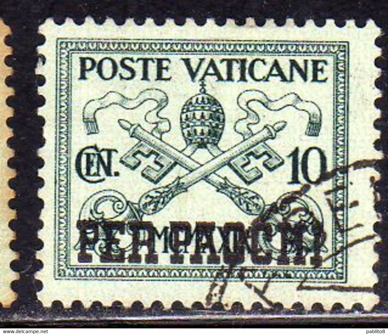 CITTÀ DEL VATICANO VATIKAN VATICAN CITY 1931 PACCHI POSTALI PARCEL POST CONCILIAZIONE SOPRASTAMPATO CENT. 10c USATO USED - Colis Postaux