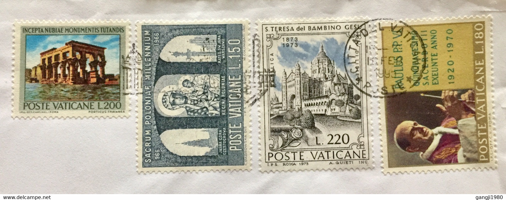 VATICAN 1995, MILITARY OF MALTA USED COVER !!! 4 STAMPS USED POPE ,VIEW OF VATICAN,MOTHER & CHILD EARLY RUIN, - Brieven En Documenten