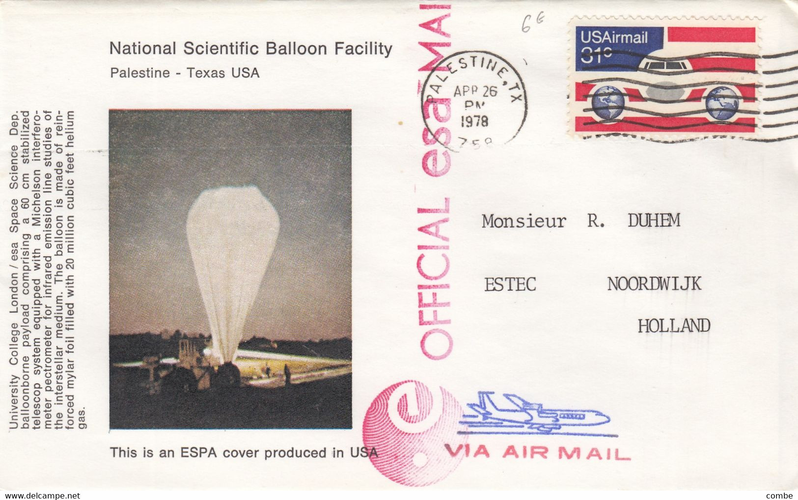 USA. NATIONAL SCIENTIFIC BALLON FACILITY PALESTINE  / 3 - North  America