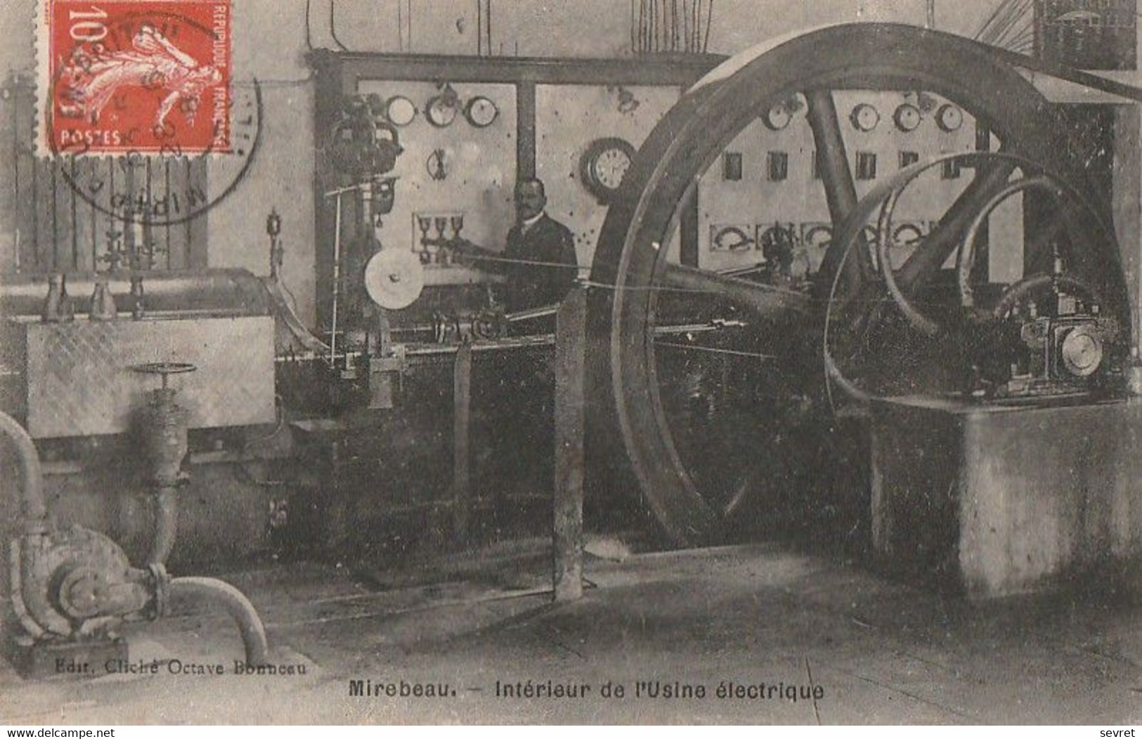 MIREBEAU. -  Intérieur De L'Usine électrique. Carte RARE - Mirebeau