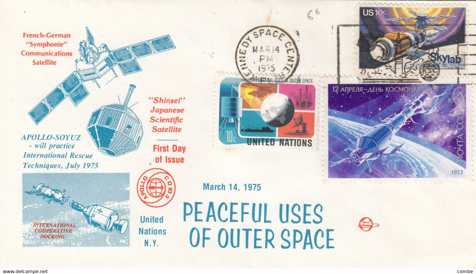 USA.  PEACEFUL USES OF OUTER SPACE.  SYMPHONIE. SHINSEI. APOLLO-SOYUZ      / 3 - North  America