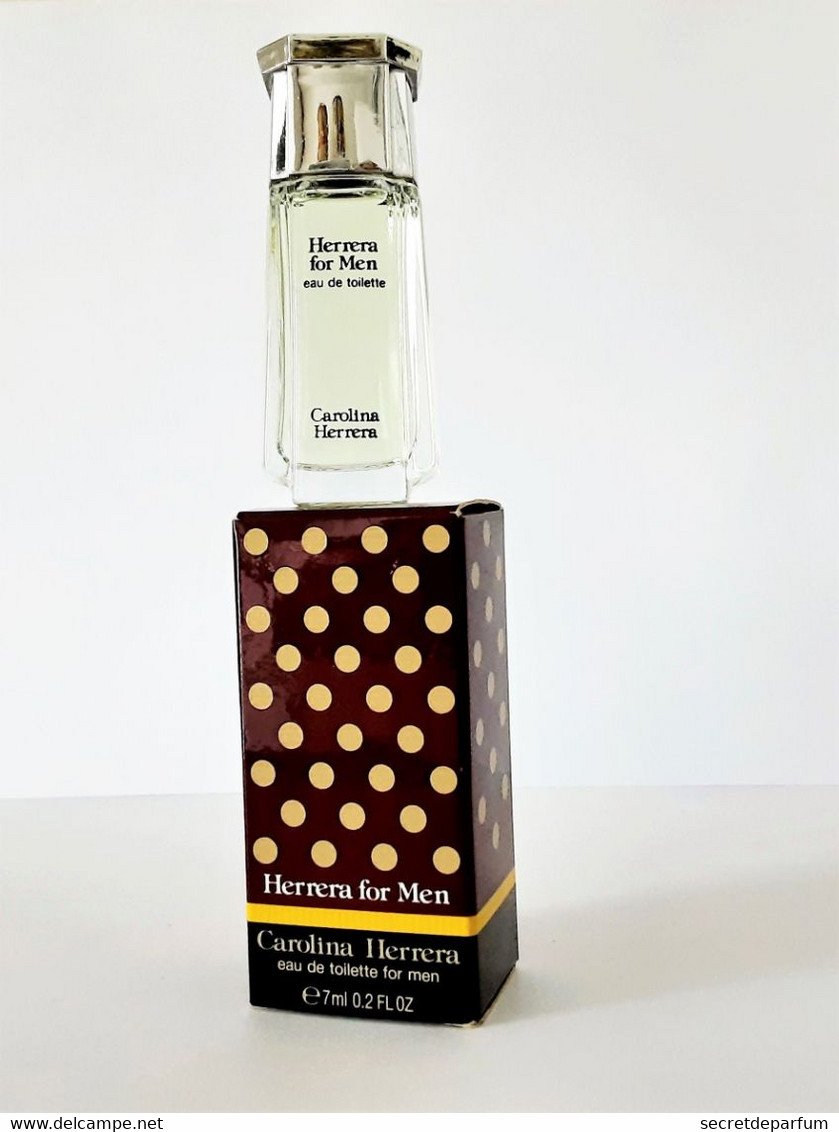 Miniatures De Parfum  HERRERA FOR MEN  De  CAROLINA  HERRERA   EDT 7 Ml  + Boite - Mignon Di Profumo Uomo (con Box)