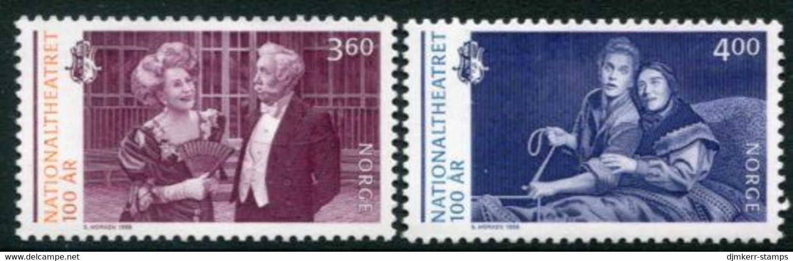 NORWAY 1999 Centenary Of National Theatre MNH / **.  Michel 1333-34 - Unused Stamps