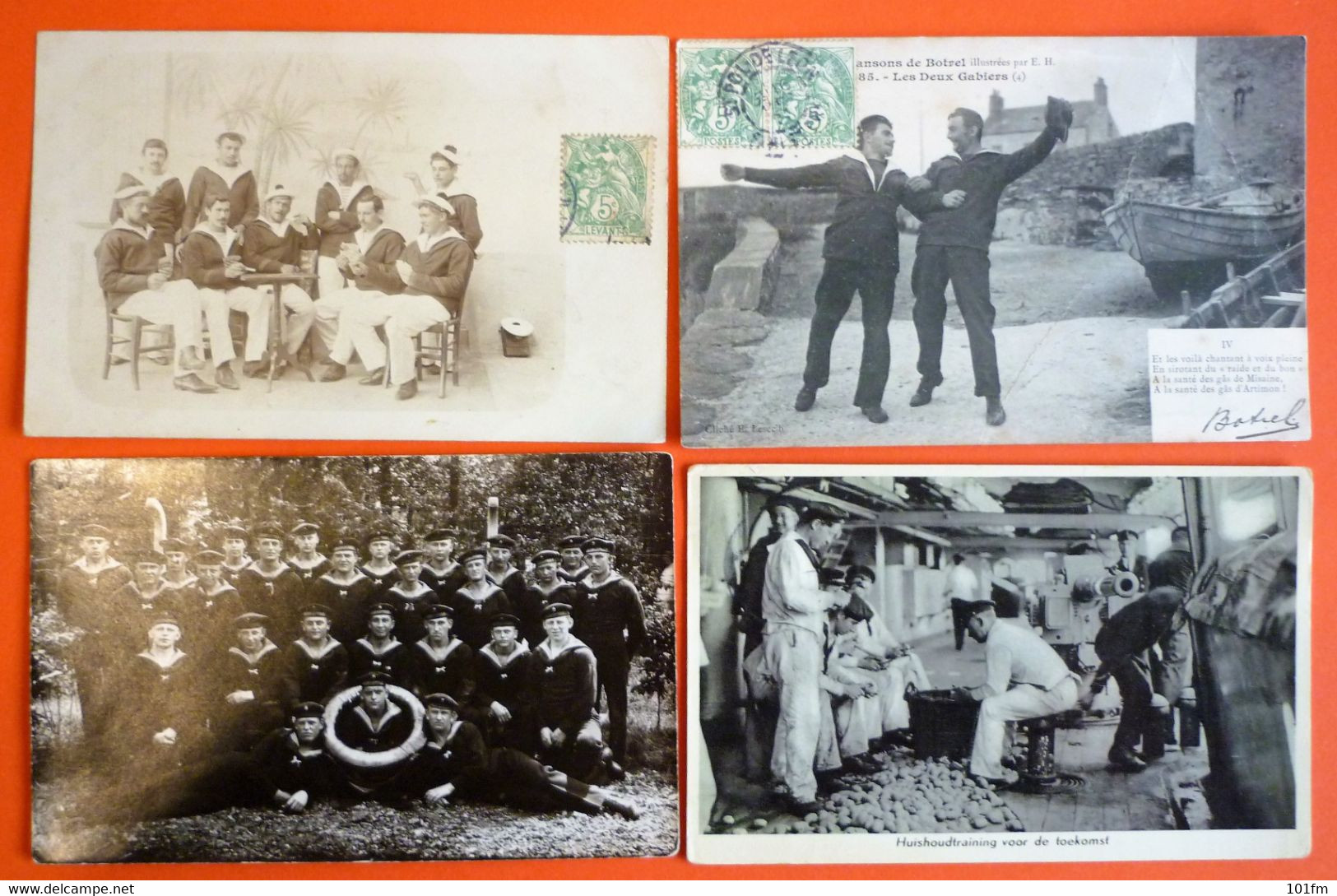 LOT 12 OLD POSTCARDS - MARINES - Uniformi