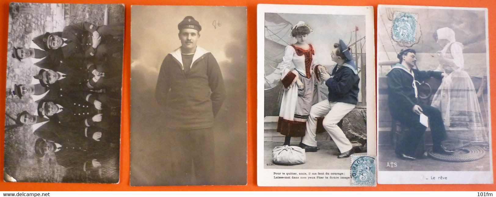 LOT 12 OLD POSTCARDS - MARINES - Uniformes