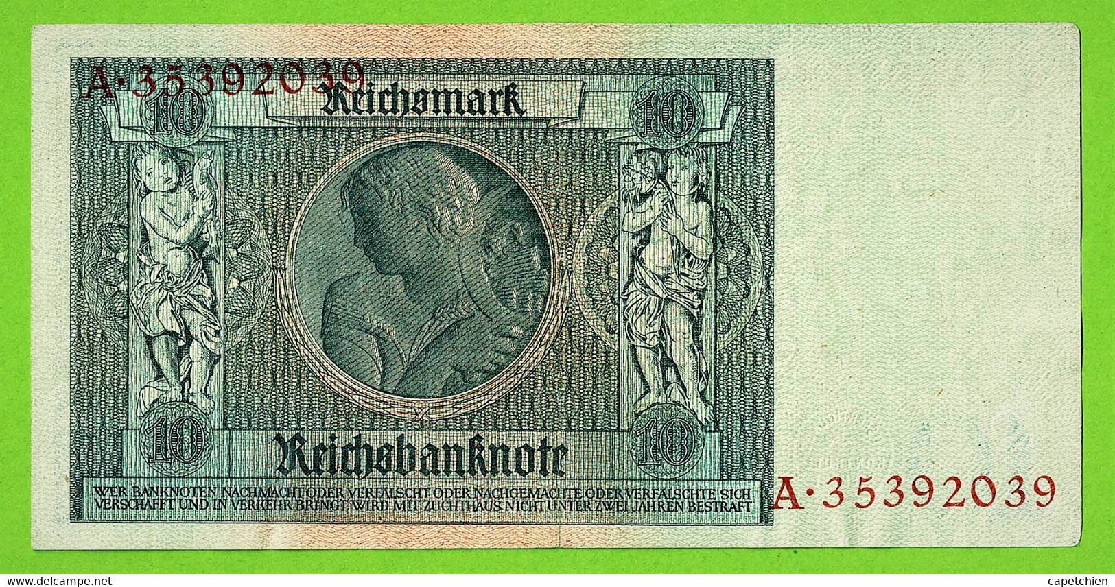 ALLEMAGNE / 10 MARK / 22- 01 - 1929  : Serie  E / N° A 35392039 : Ros. 173  / ETAT NEUF - 10 Mark