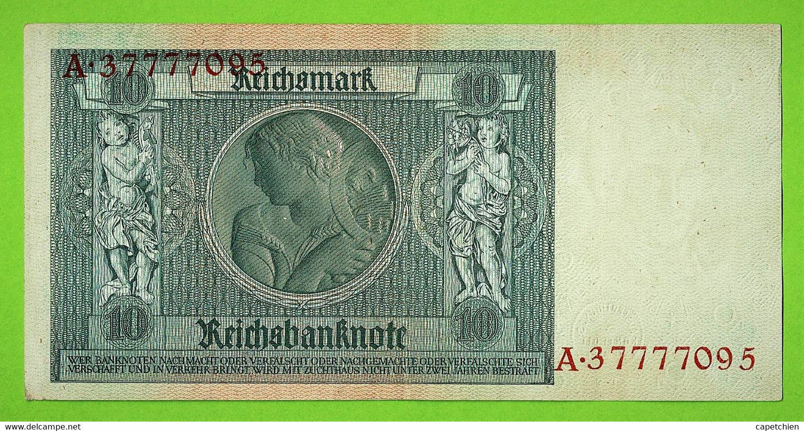 ALLEMAGNE / 10 MARK / 22- 01 - 1929  : Serie  E / N° A 37777095 : Ros. 173  / ETAT NEUF - 10 Mark