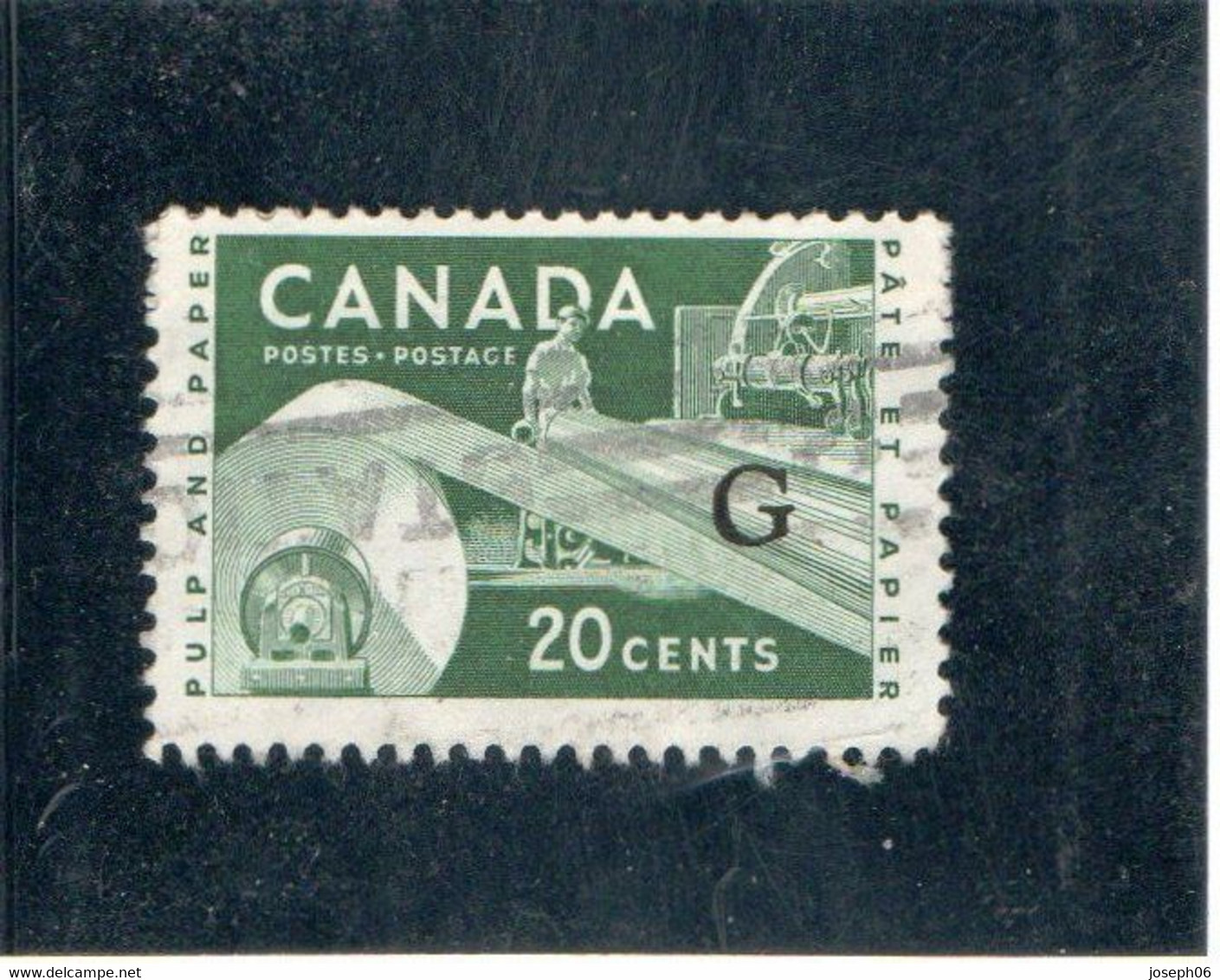 CANADA    1957  Service  Y.T. N° 44  Oblitéré  Surchargé G - Overprinted