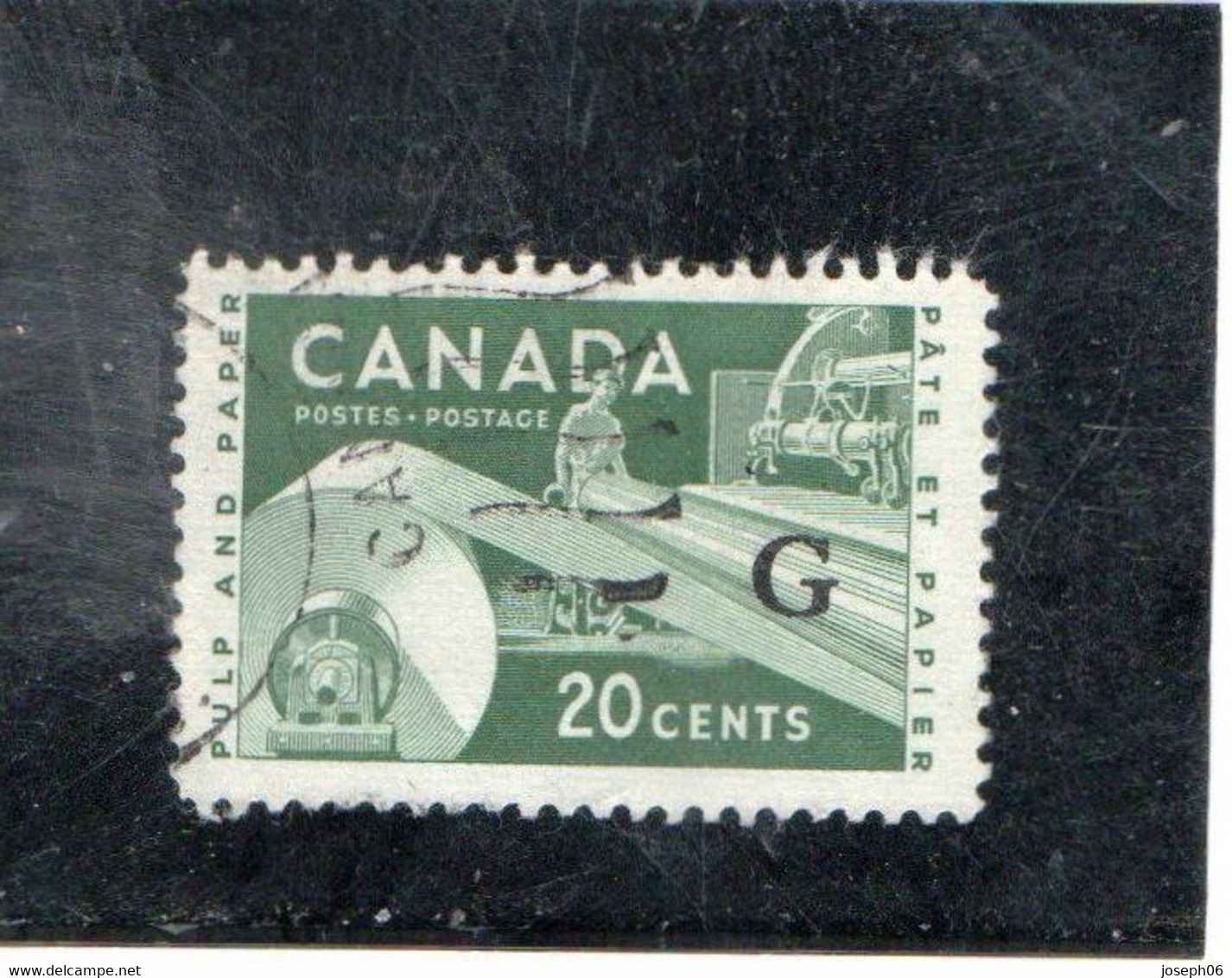 CANADA    1957  Service  Y.T. N° 44  Oblitéré  Surchargé G - Overprinted