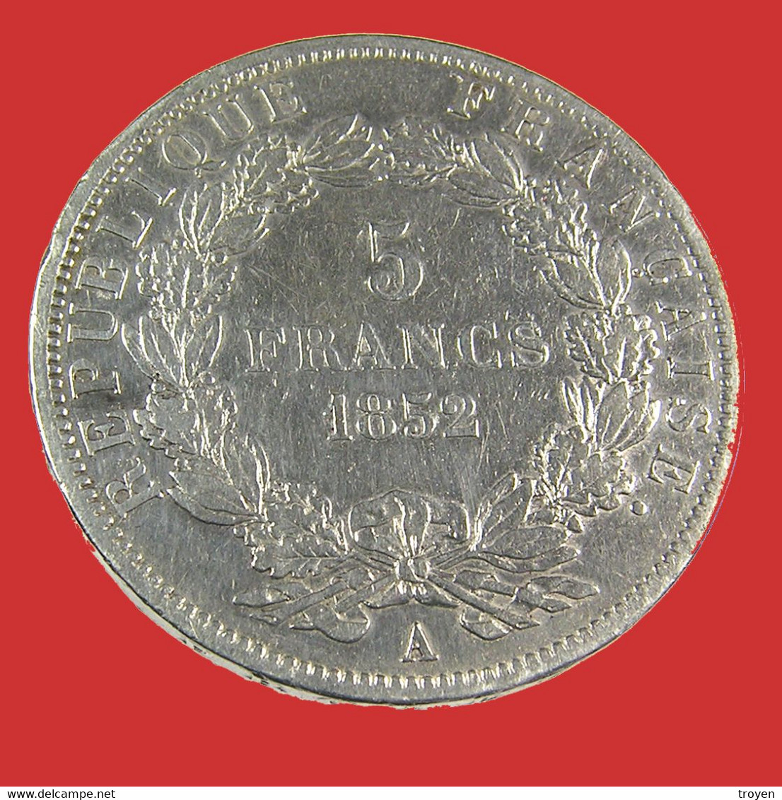 Napoléon III -  5 Franc - Argent - 1852 -  TTB - Tête Large - - 5 Francs