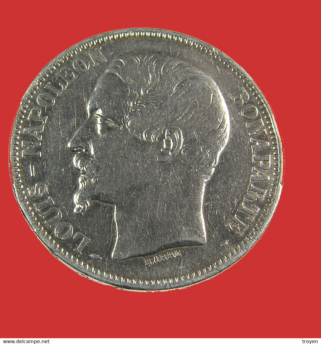 Napoléon III -  5 Franc - Argent - 1852 -  TTB - Tête Large - - 5 Francs