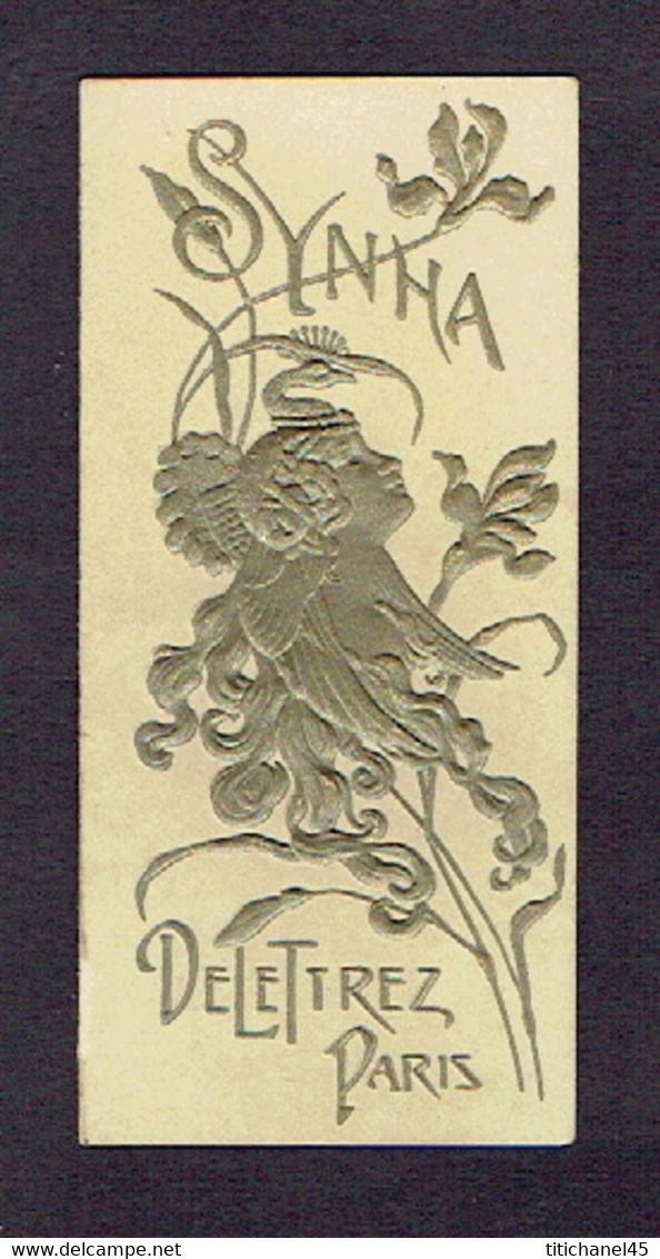 Carte Parfum SYNHA  ( Style ART NOUVEAU ) De DELETTREZ - Carte Double Gaufrée - Anciennes (jusque 1960)