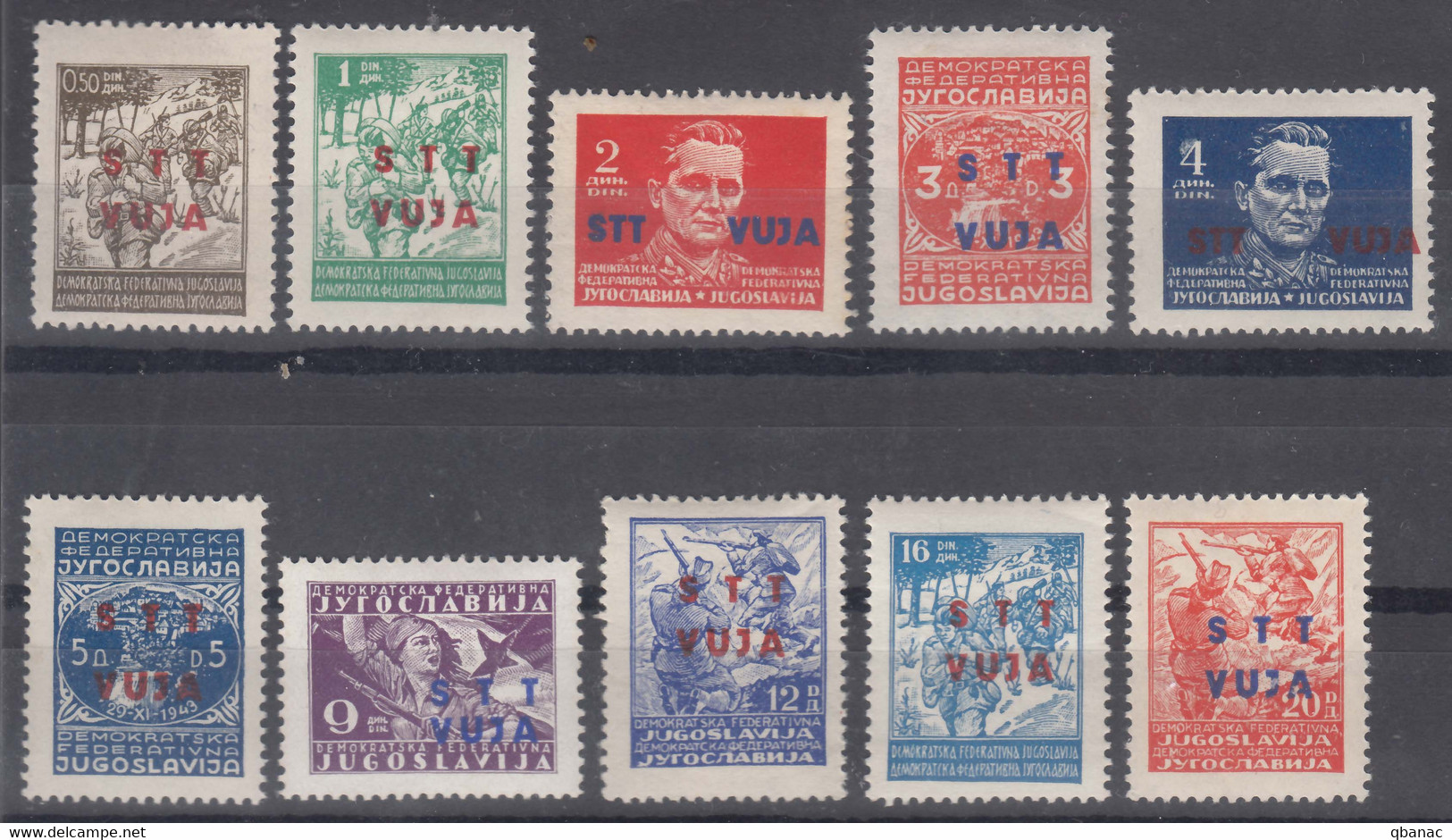 Italy Yugoslavia Trieste Zone B, 1949 Mi#12-21, Sassone#7-16 Mint Hinged - Nuevos