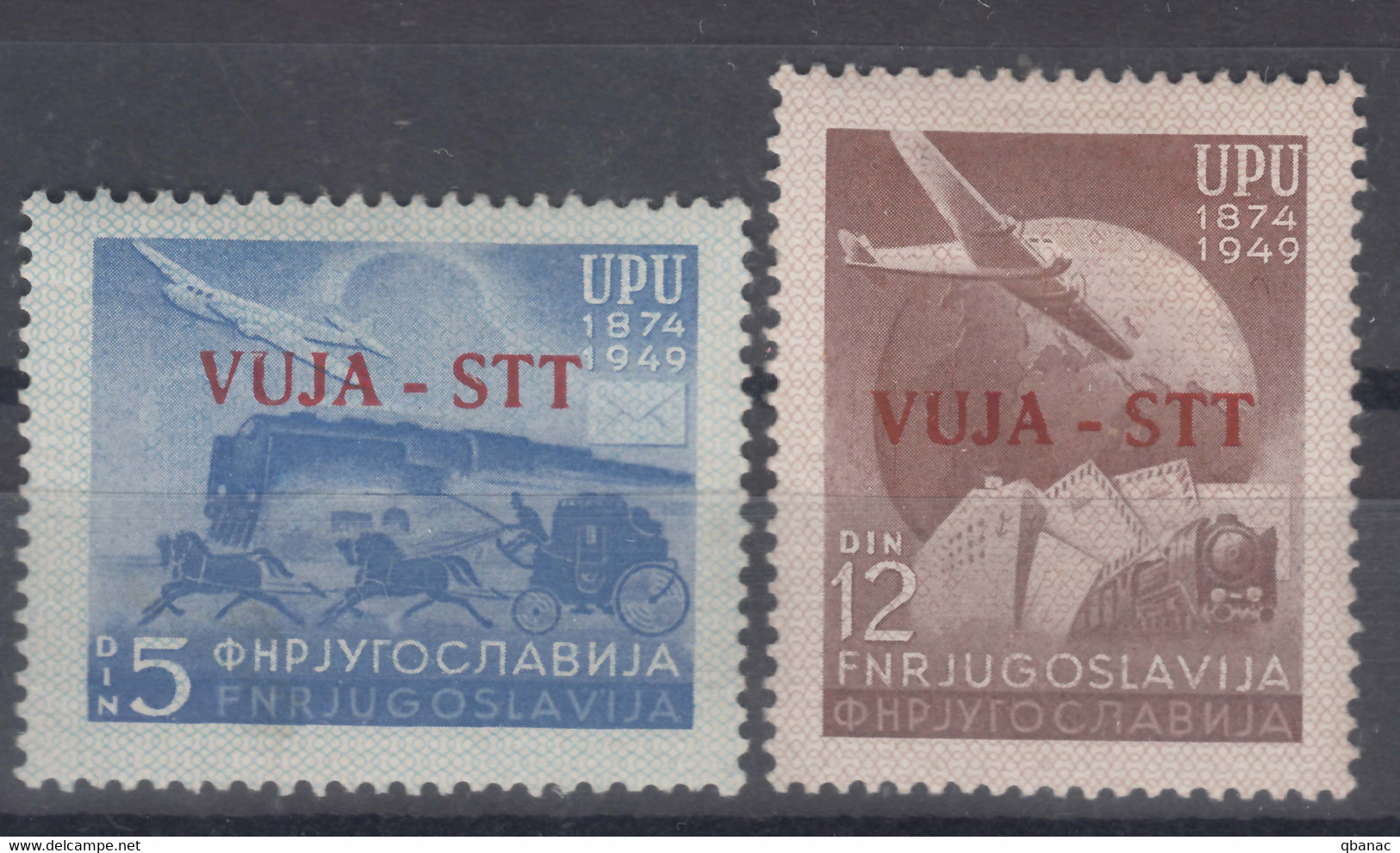 Italy Yugoslavia Trieste Zone B, UPU 1949 Mi#22-23, Sassone#17-18 Mint Hinged - Ungebraucht