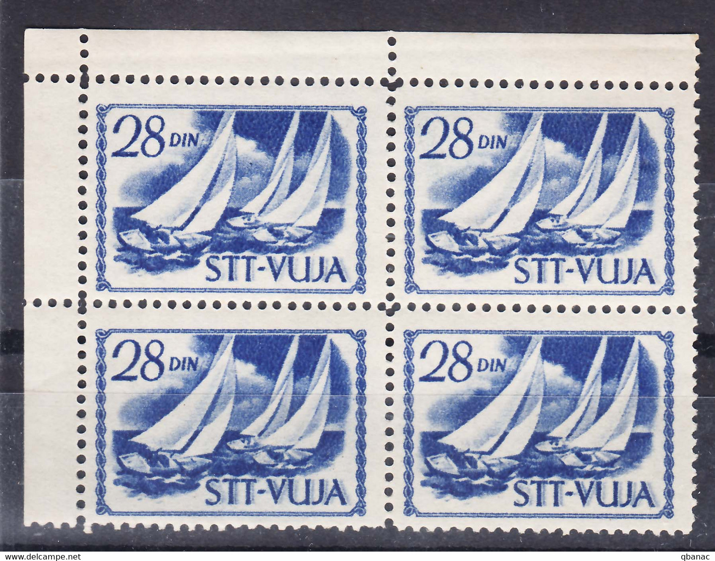 Italy Yugoslavia Trieste Zone B, Sport 1952 Mi#63, Sassone#49 Mint Never Hinged Piece Of 4 - Mint/hinged