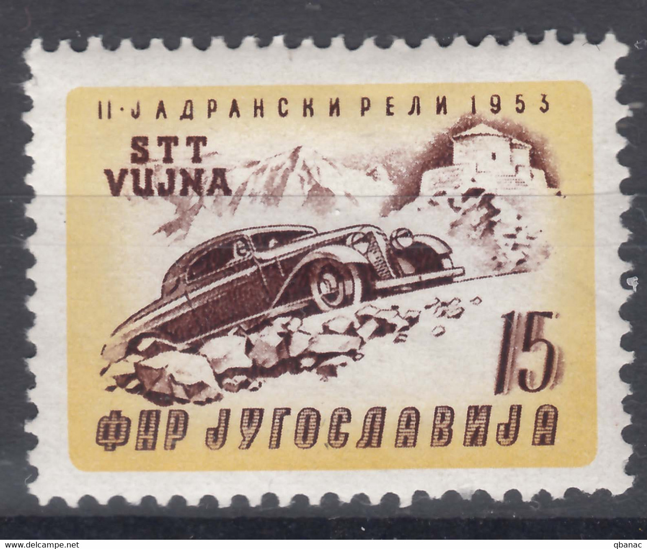 Italy Yugoslavia Trieste Zone B, Auto-Moto Racing 1953 Mi#98, Sassone#85 Mint Never Hinged - Nuevos