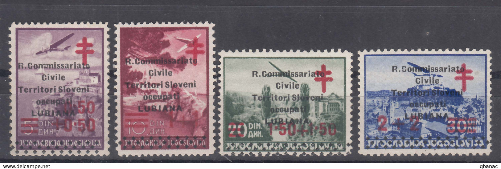 Italy Occupation Of Slovenia Laibach Lubiana 1941 Porto Set Mi#44-47 Sassone#35-38 Mint Hinged - Lubiana