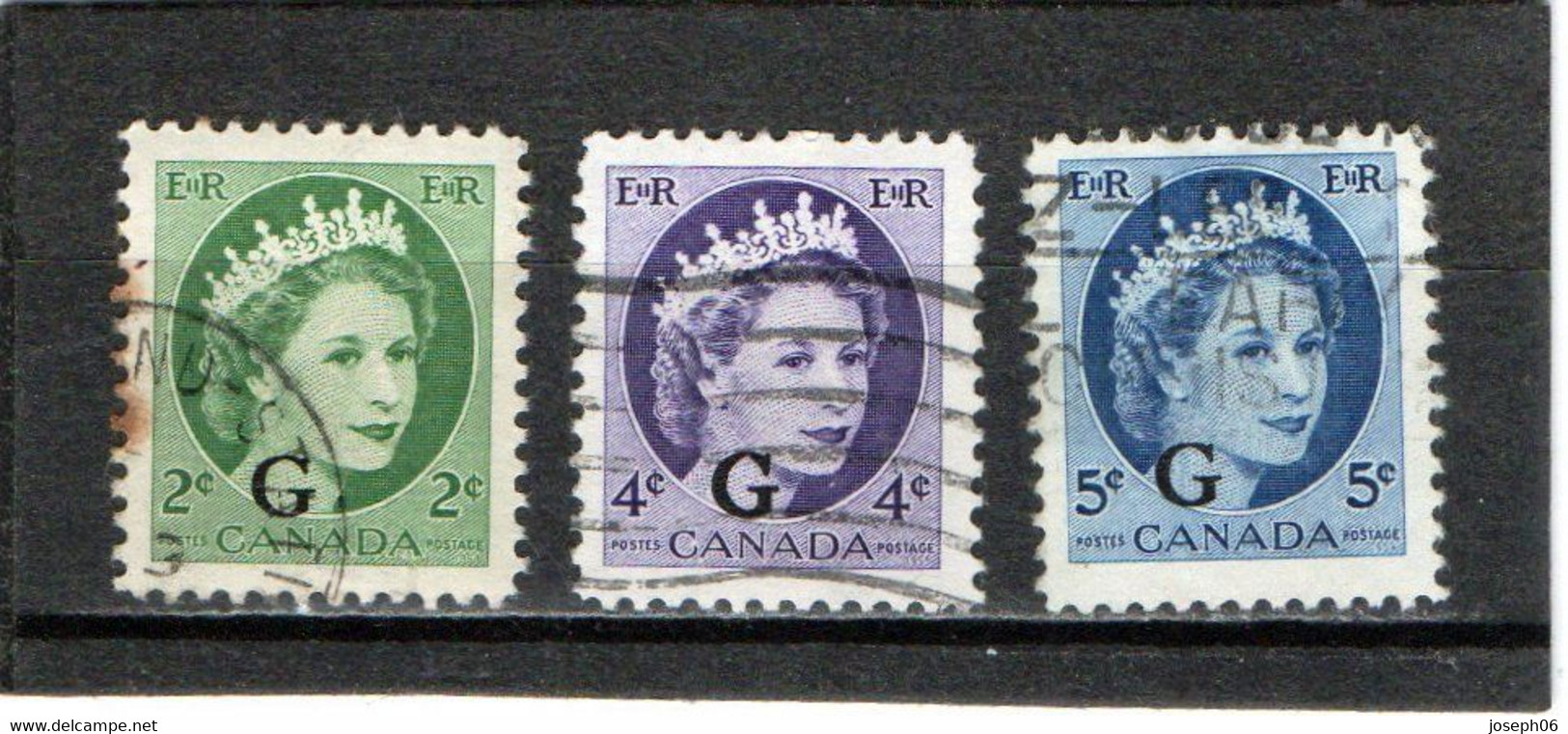 CANADA    1955-56  Service  Y.T. N° 39  40  41  Oblitéré   Surchargé G - Opdrukken