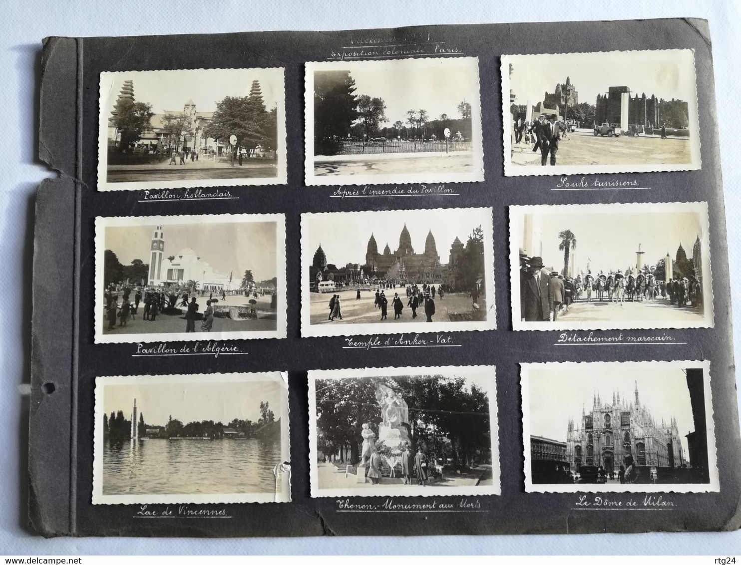 122 photos album  voyage  années 1927à 1939 .multiples endroits de  Suisse et de  France  , expo coloniale Paris 1931.