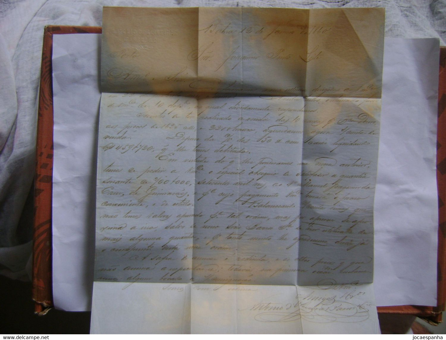 BRAZIL / BRASIL - LETTER SENT FROM BAHIA TO PORTO (PORTUGAL) IN 1860 IN THE STATE - Lettres & Documents