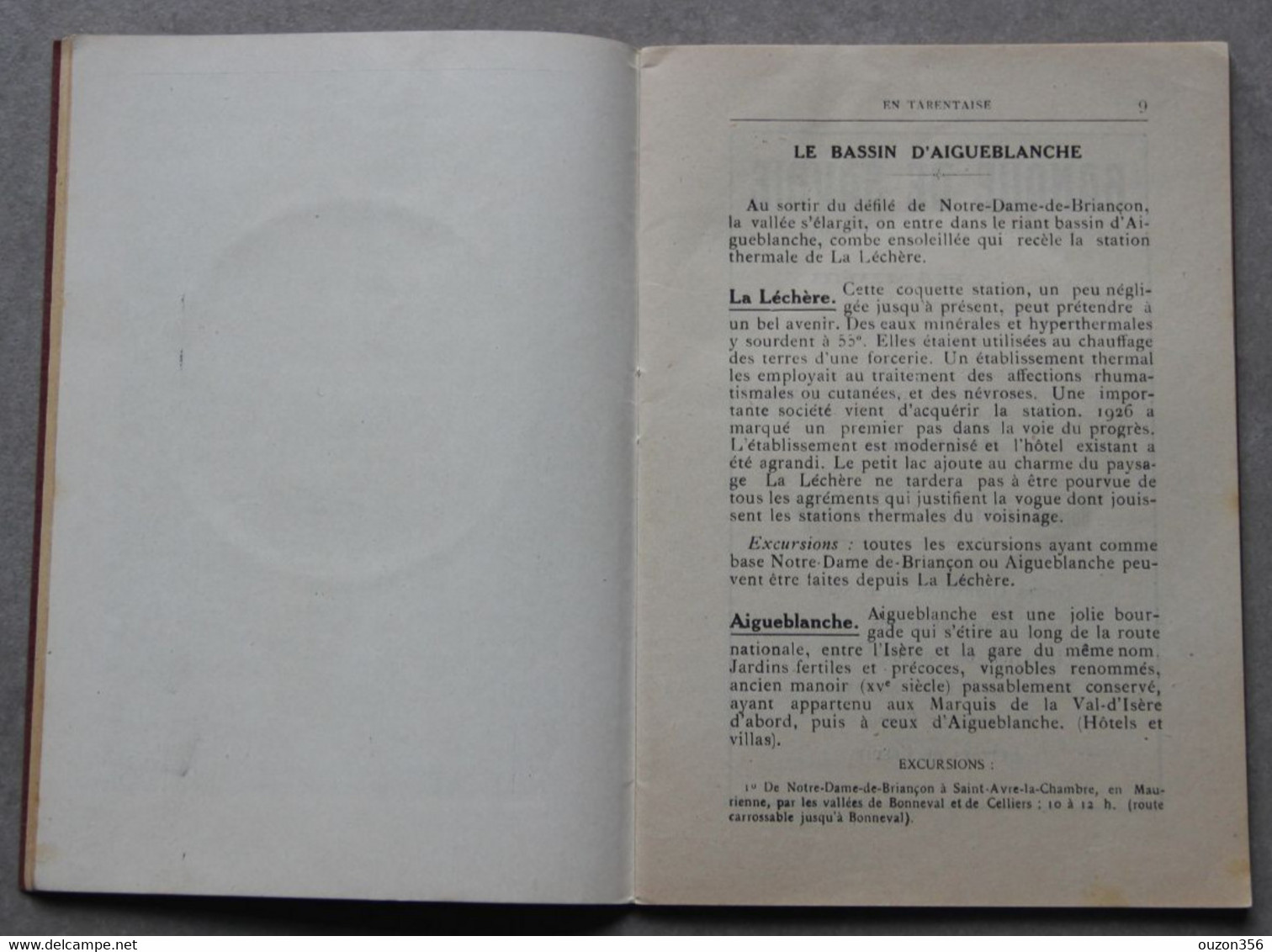 En Tarentaise (Savoie), Guide édité Par Le Syndicat D'initiative, Vers 1925 - Alpes - Pays-de-Savoie