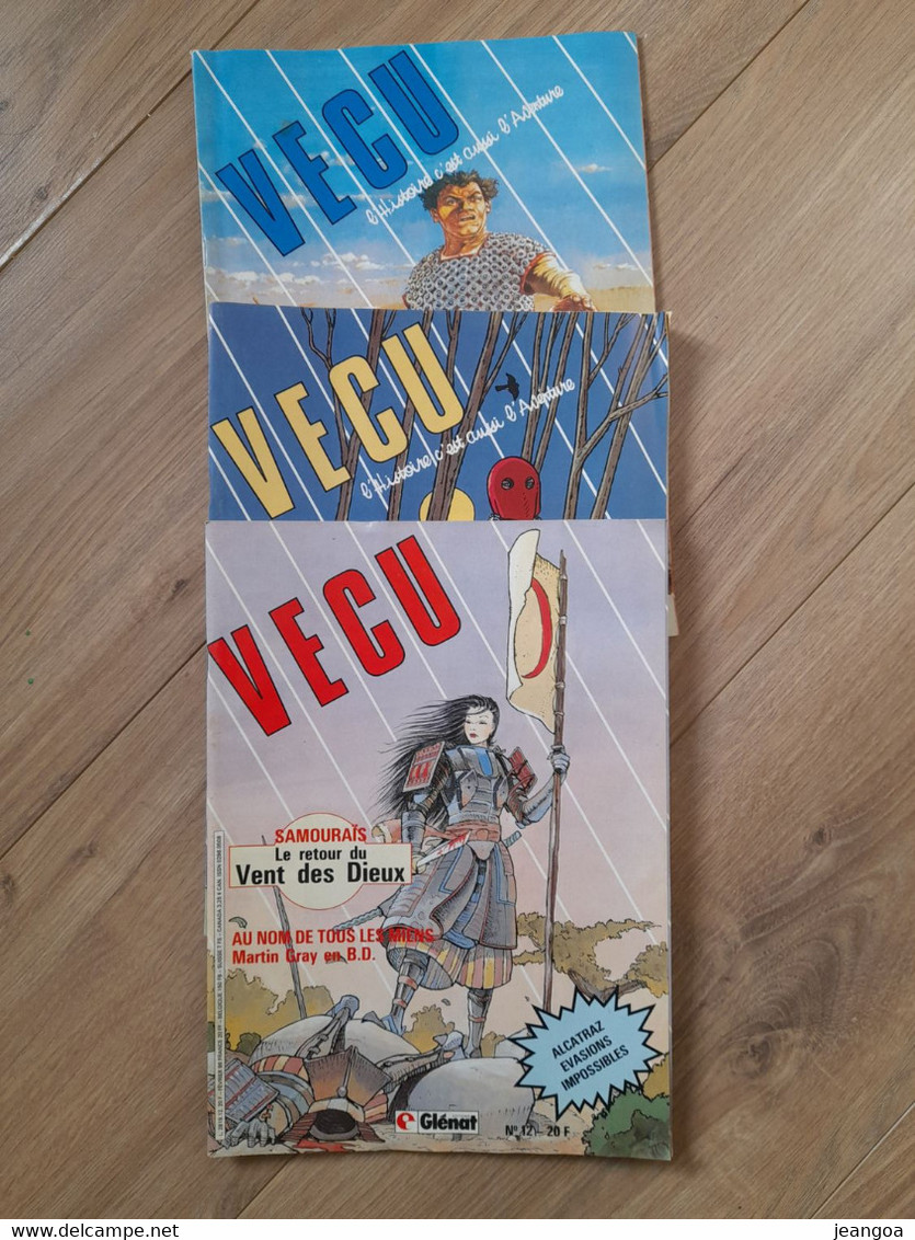 Lot De 3 Mensuels VECU. Edition GLENAT. N°8 Octobre 1985, N°12  Fevrier 1986 Et N°15 Mai1986 - Vécu