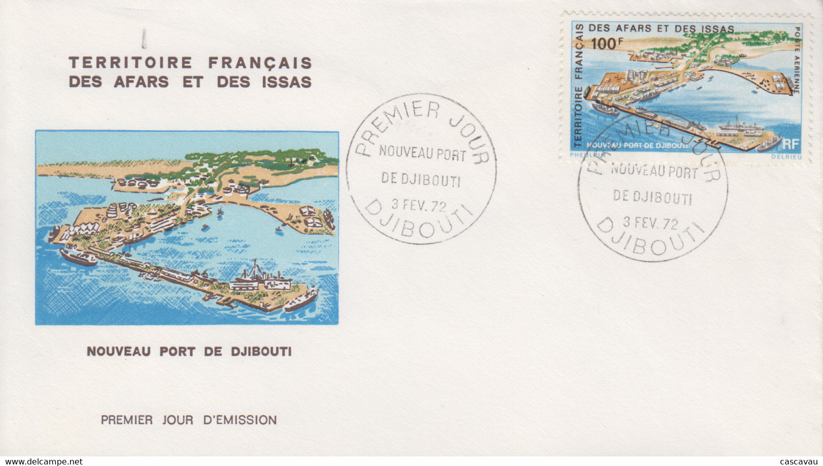 Enveloppe  FDC  1er  Jour  TERRITOIRE  FRANCAIS   Des   AFARS  Et  ISSAS   Nouveau  Port  De  DJIBOUTI   1972 - Autres & Non Classés