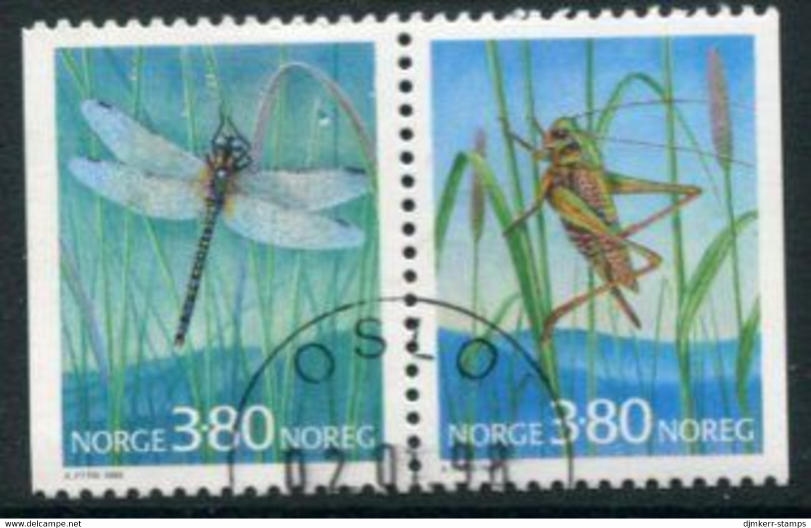 NORWAY 1998 Insects Pair Used.   Michel 1275-76 - Oblitérés