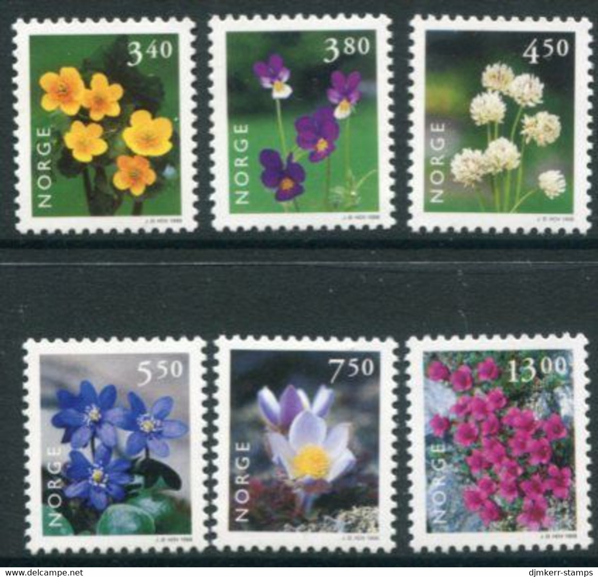 NORWAY 1998 Definitive: Flowers MNH / **.   Michel 1269-74 - Nuovi
