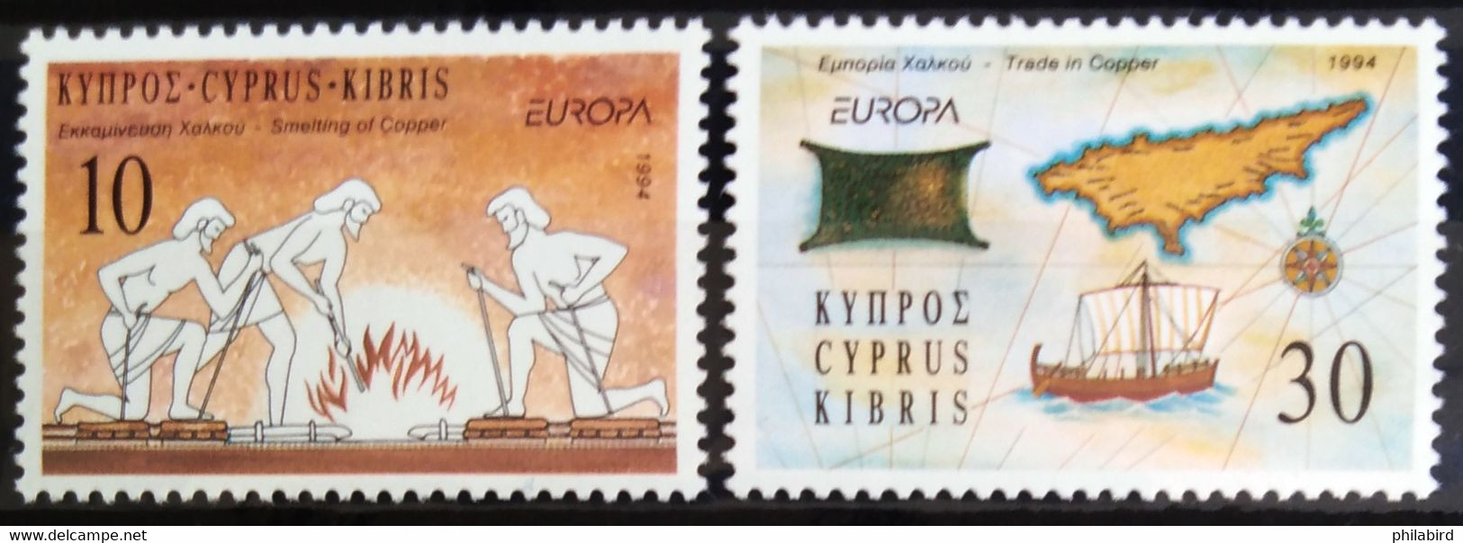 EUROPA 1994 - CHYPRE                         N° 821/822                         NEUF* - 1994