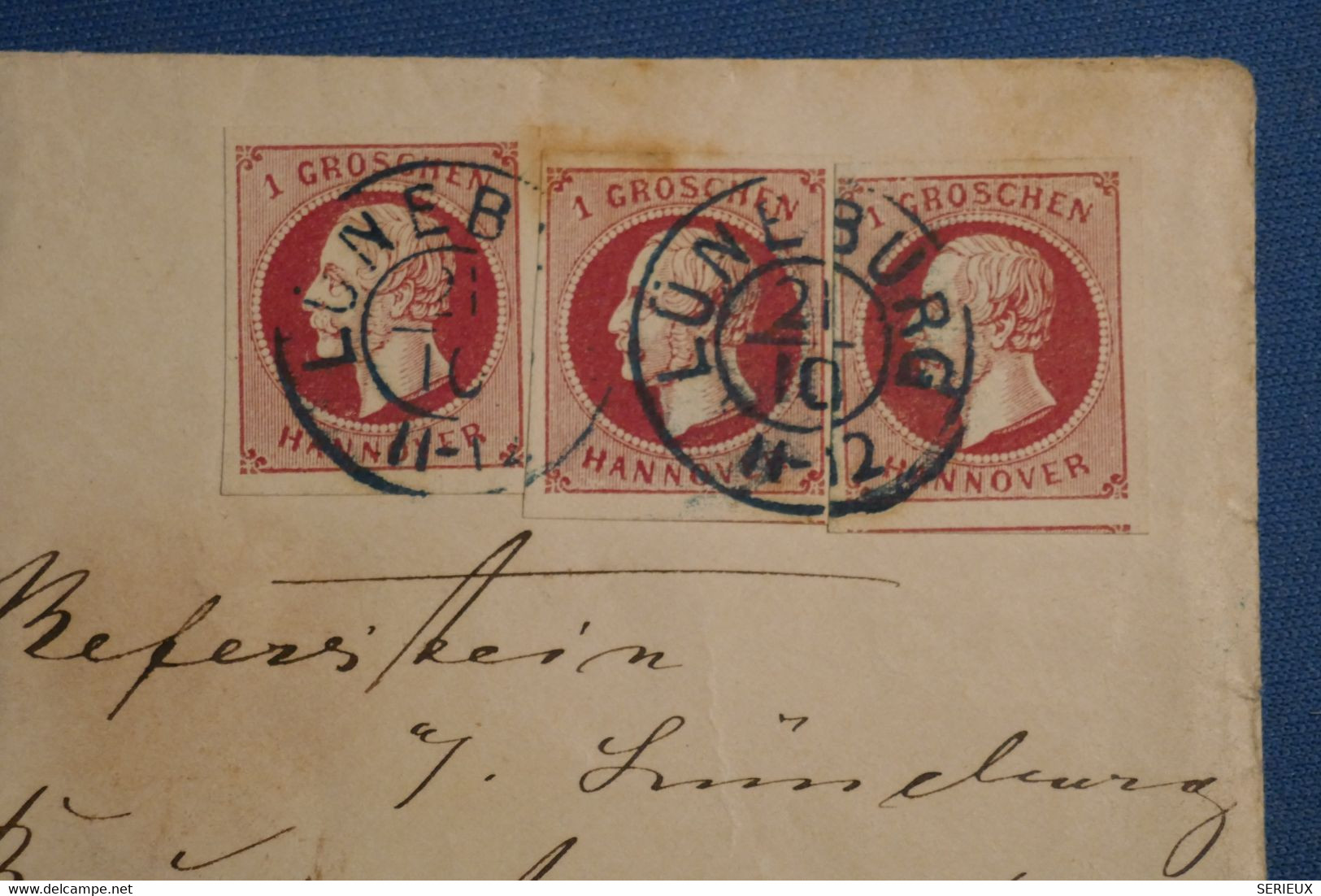 C  HANOVER ALLEMAGNE BELLE LETTRE RARE  1860 LUNEBURG  POUR EISENACH +1G LIE DE VIN   + + AFFRANCH. INTERESSANT - Hannover